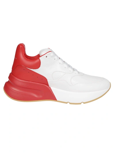 Shop Alexander Mcqueen Oversized Runner Sneakers In White Red