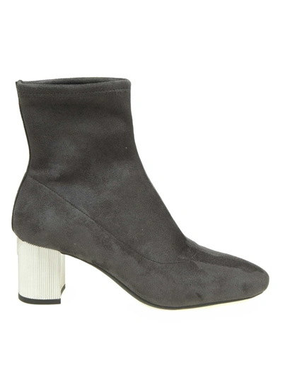 Shop Michael Kors "paloma Flex" Ankle Boot In Gray Color Suede In Charcoal