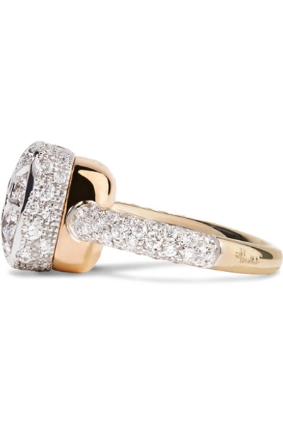 Shop Pomellato Nudo 18-karat Rose And White Gold Diamond Ring In Rose Gold