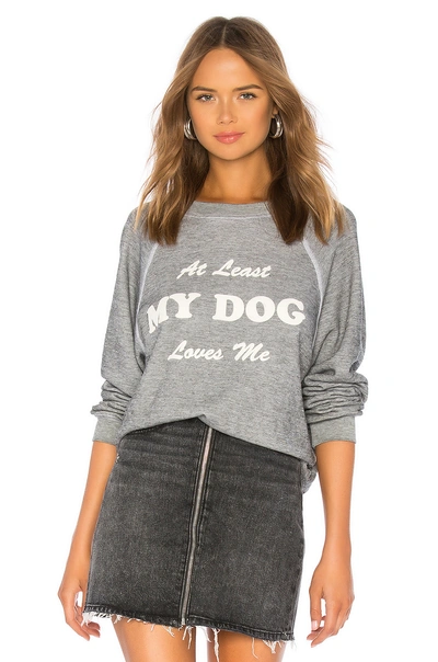 Shop Wildfox My Dog Loves Me Sommers Sweatshirt In Heather