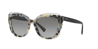 Shop Tiffany & Co Tiffany &amp; Co. 54 Tortoise Cat-eye Sunglasses - Tf4148 In Tortoise Frames/grey Lenses