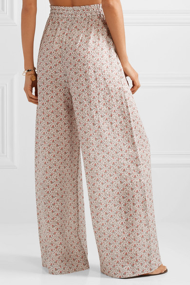 Zimmermann Heathers Floral-print Linen High-rise Wide-leg Pants In ...
