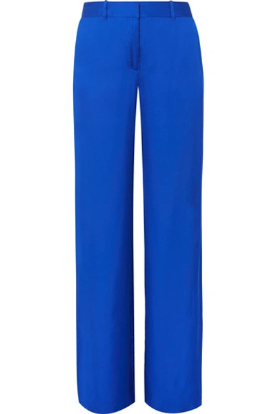 Shop Equipment Arwen Satin Wide-leg Pants In Blue