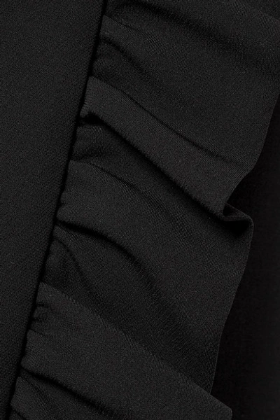 Shop Miu Miu Ruffled Cady Wrap Mini Skirt In Black