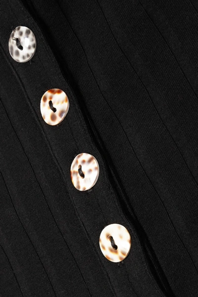 Shop Albus Lumen Rida Ribbed Cotton-blend Jersey Maxi Dress In Black