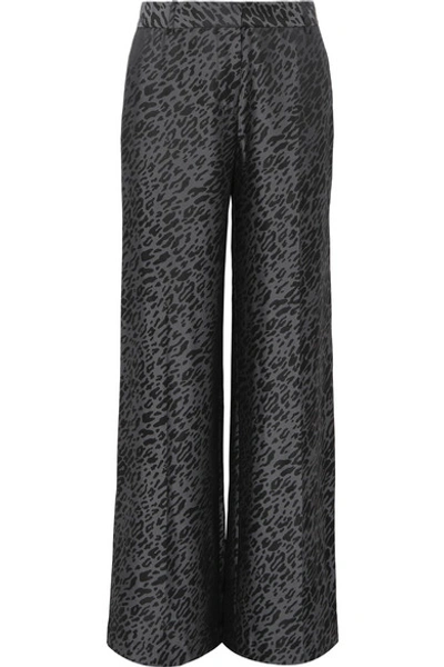 Shop Equipment Arwen Silk-blend Jacquard Wide-leg Pants In Black