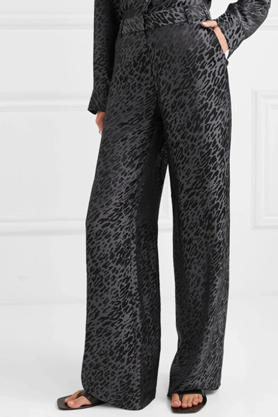 Shop Equipment Arwen Silk-blend Jacquard Wide-leg Pants In Black