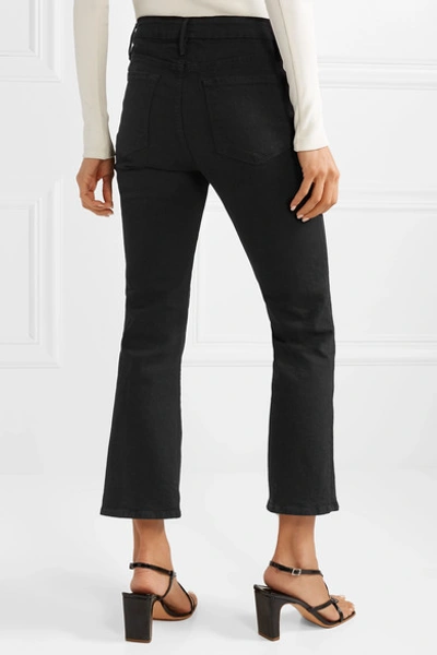 Shop Frame Le Crop Mini Boot Mid-rise Jeans In Black