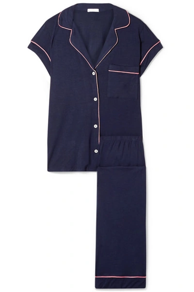 Shop Eberjey Gisele Stretch-modal Jersey Pajama Set In Midnight Blue