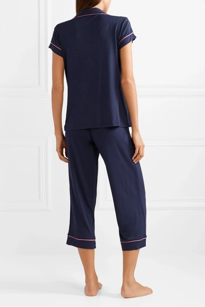 Shop Eberjey Gisele Stretch-modal Jersey Pajama Set In Midnight Blue