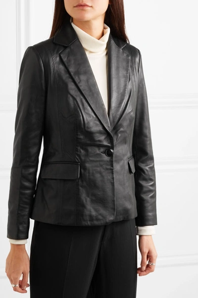 Shop Frame Schoolboy Leather Blazer In Black