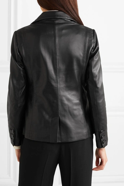 Shop Frame Schoolboy Leather Blazer In Black