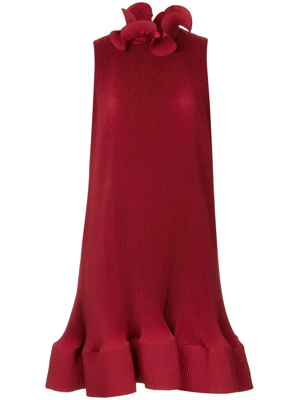 tibi red pleated dress