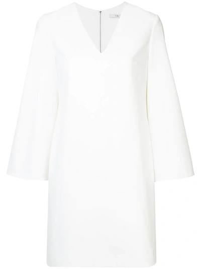 Shop Tibi Structured Crepe Dress In White