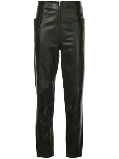 Shop Tibi High-waisted Trousers - Black