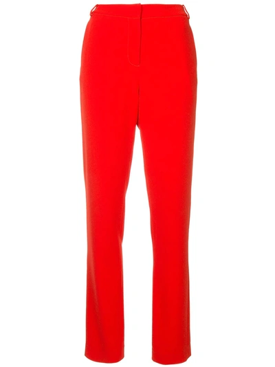 Shop Tibi Slim Tailored Trousers In Red