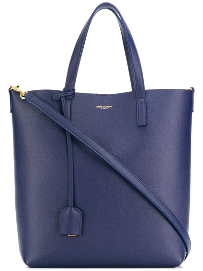 Shop Saint Laurent Small Tote Bag - Blue