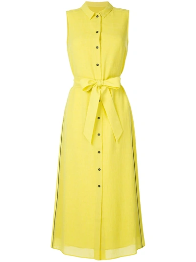 Shop Cefinn Button Maxi Sleeveless Dress - Yellow