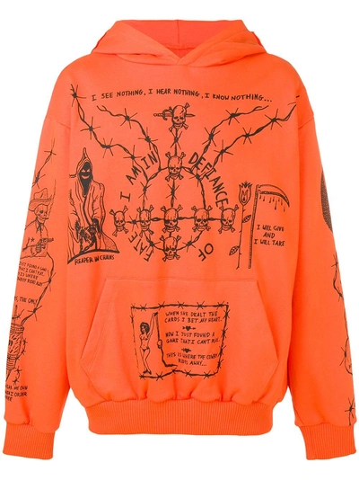 Shop Warren Lotas Oversized Printed Hoodie - Orange