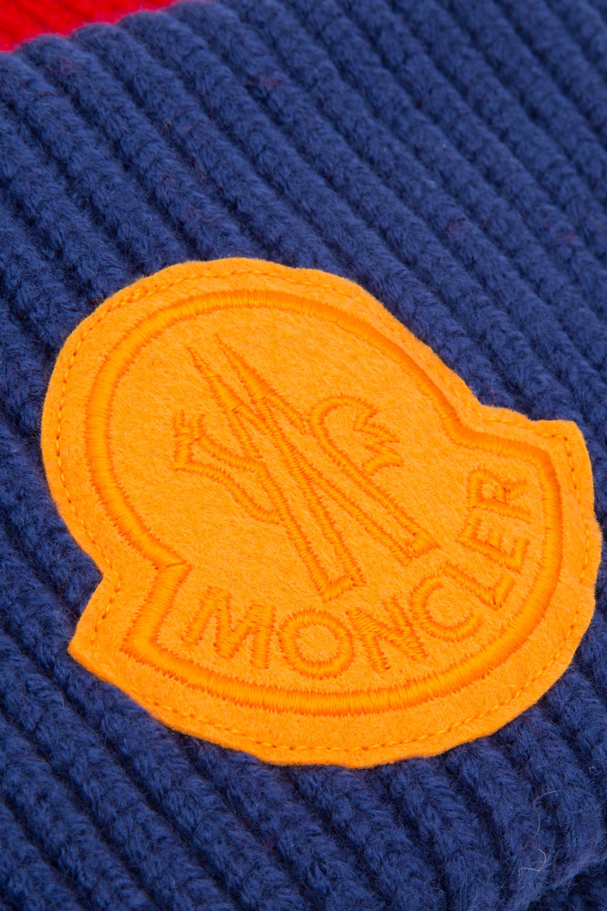 Moncler Genius 2 Moncler 1952 Big Logo Beanie Hat In Blue/red | ModeSens