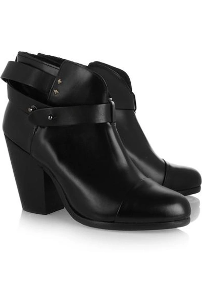 Shop Rag & Bone Harrow Leather Biker Boots In Black