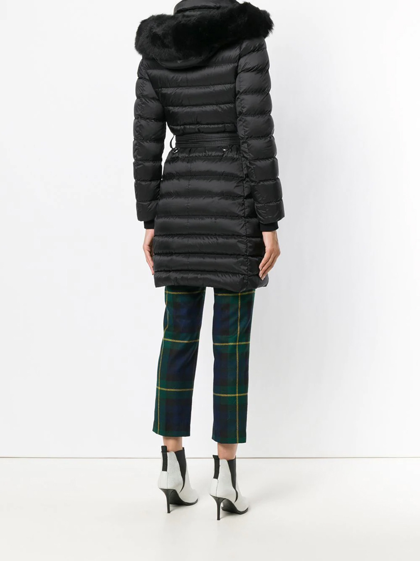 burberry limefield genuine shearling hood puffer coat
