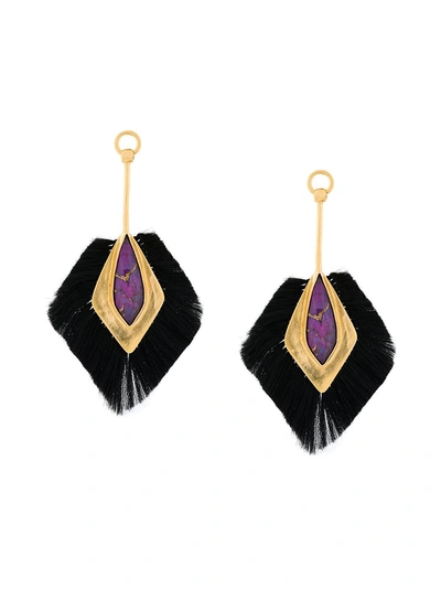 Shop Katerina Makriyianni Copper Drop Earrings - Black