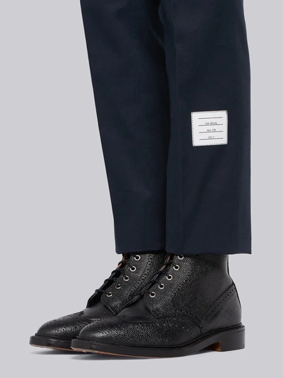 Shop Thom Browne Navy Cotton Twill Unconstructed Chino Trouser In Blue