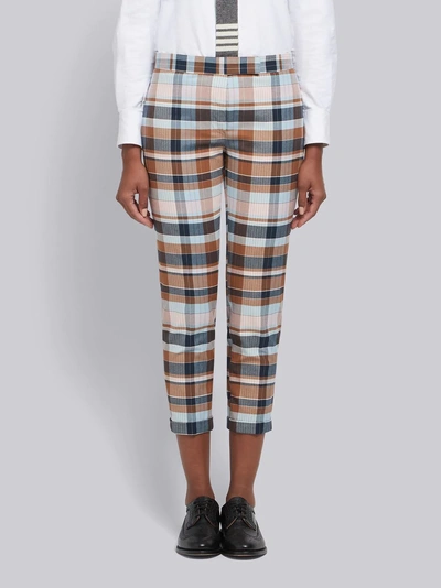 Shop Thom Browne Variegated Check Skinny Trouser In Multicolour
