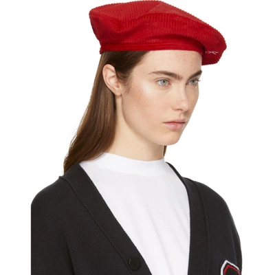 Shop Opening Ceremony Red Corduroy Beret In 6205 Points