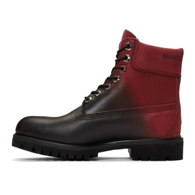 Shop Marcelo Burlon County Of Milan Red And Black Timberland Edition Nubuck Boots In Redmulti