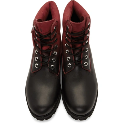 Shop Marcelo Burlon County Of Milan Red And Black Timberland Edition Nubuck Boots In Redmulti