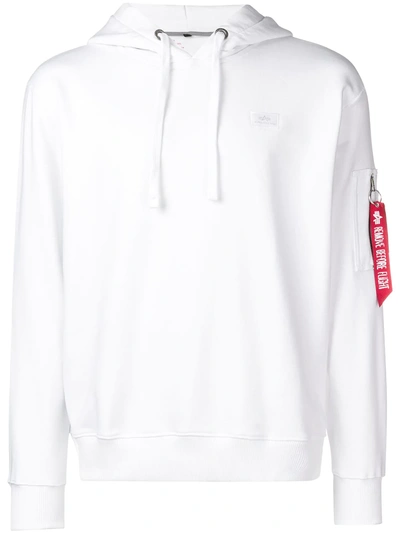 Shop Alpha Industries X-fit Hooded Sweatshirt In White