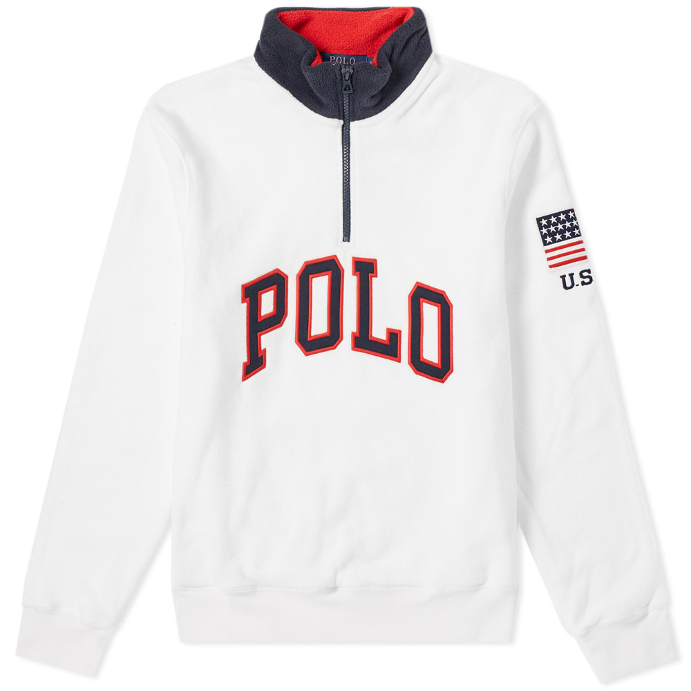 Polo Ralph Lauren Half Zip Polar Fleece In White | ModeSens