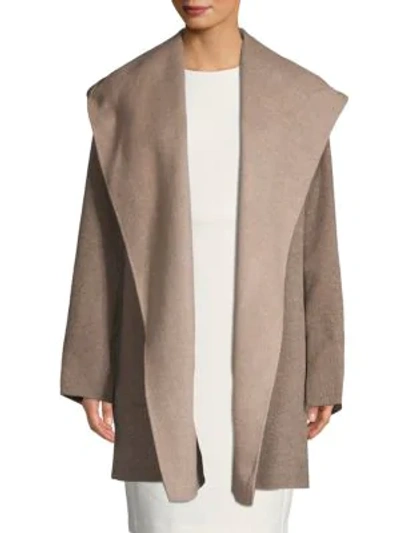 Shop Vince Wool-blend Hooded Coat In Maple