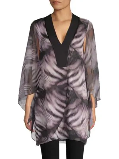 Shop Halston Heritage Animal Print Tunic In Black White