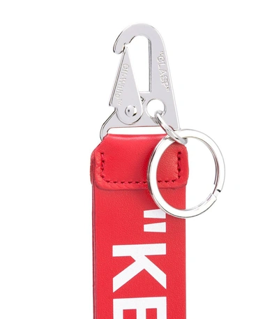 Shop Off-white Printed Keyring In Red