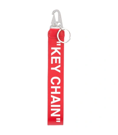 Shop Off-white Printed Keyring In Red