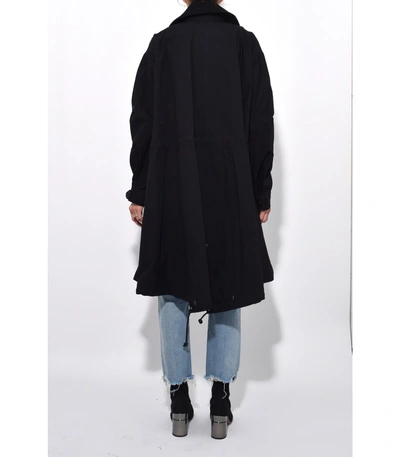 Shop Sacai Cotton Nylon Oxford Coat In Black