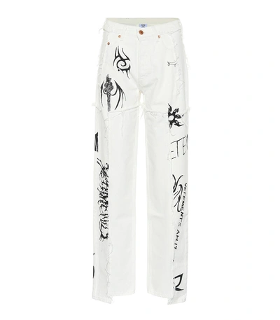 Shop Vetements X Levi's Tribal Patchwork Jeans In White