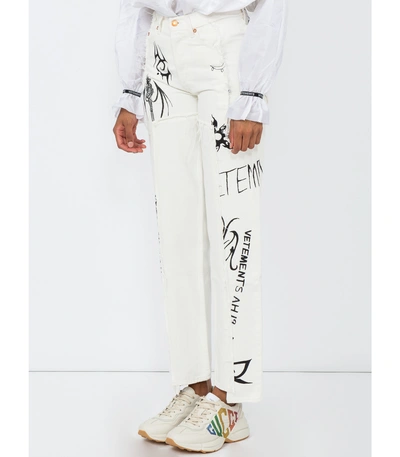 Shop Vetements X Levi's Tribal Patchwork Jeans In White