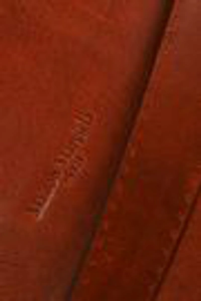 Shop Maison Margiela Woman Brushed-leather Clutch Brick
