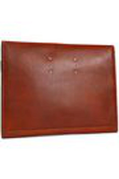 Shop Maison Margiela Woman Brushed-leather Clutch Brick