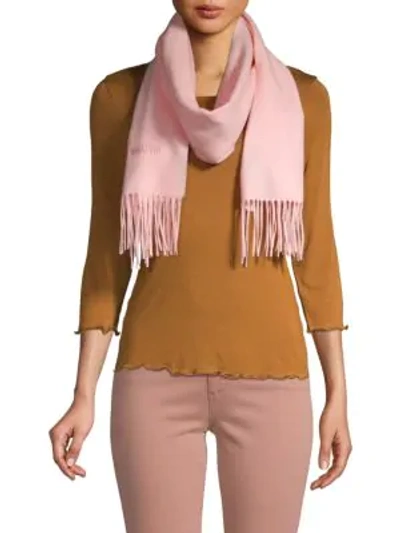 Shop Moschino Wool Fringe Scarf In Pink