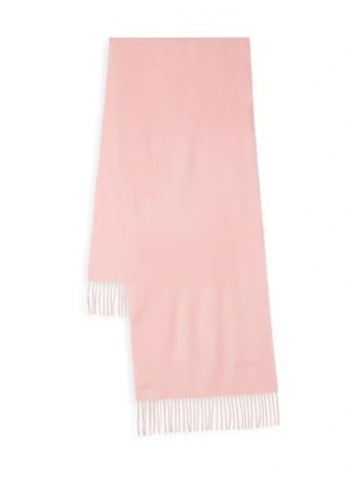 Shop Moschino Wool Fringe Scarf In Pink