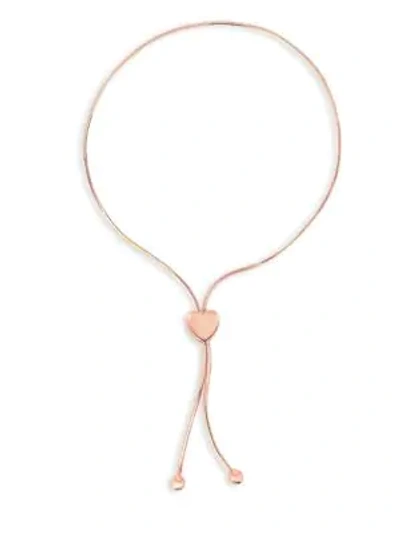 Shop Saks Fifth Avenue Women's 14k Rose Gold Heart Adjustable Bolo Bracelet