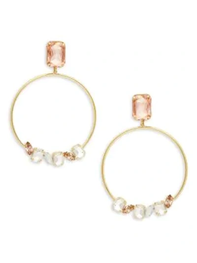 Shop Jardin Crystal Hoop Drop Earrings In Gold