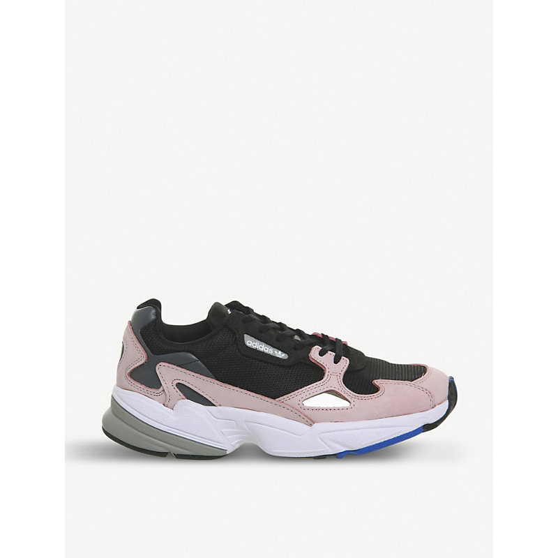 adidas originals falcon trainer in black and pink