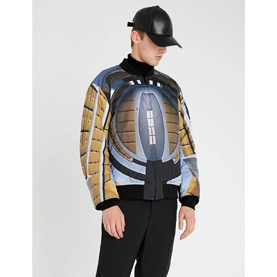 Shop Undercover Inside Spaceship Shell Bomber Jacket In Black