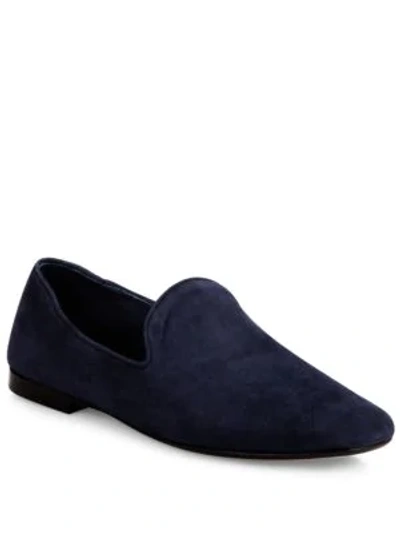 Shop Vince Bray Suede Loafers In Twilight